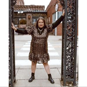 Eloquii puff sleeve sequin dress